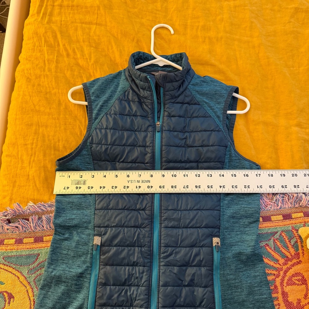 Eddie Bauer Womens Primaloft Hybrid Puffer Vest Navy Teal Space Dye‎ Small - Picture 7 of 7